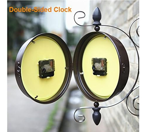 Kiaotime Reloj De Pared Vintage De Doble Cara Hierro Metal S