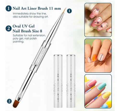 2 Cepillos De Uñas De Gel Duro, Cepillo De Punta Francesa, C