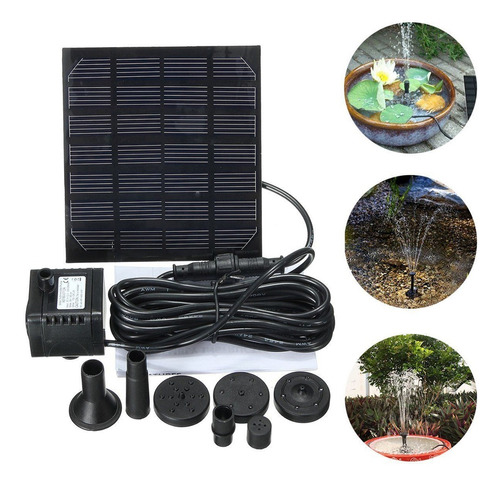 Fuente Solar 1.5w Plantas Bomba De Agua Jardín 7v Riego Pece