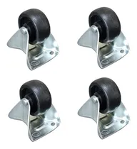 Comprar 4 Ruedas Plásticas Negras Base Fija De 50mm Para Mueble Cama Ruedas Negra