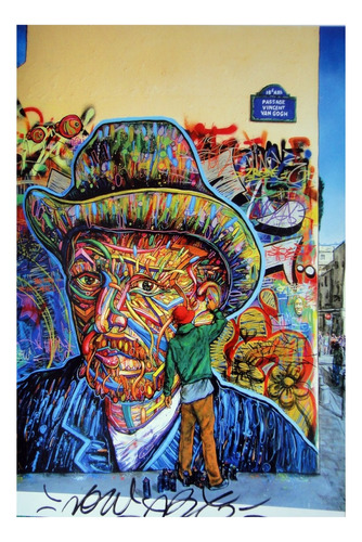 Graffiti De Van Gogh En Calle De Paris - Lámina 45x30 Cm.