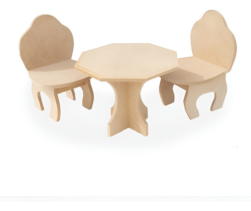 Comedor Barbies Fibrofácil Muebles Para Pintar - Bc