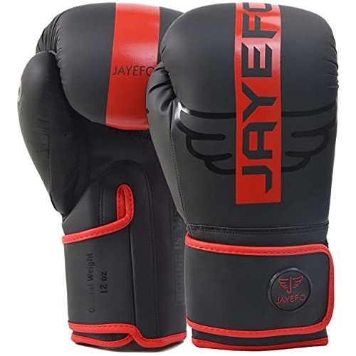 Guantes De Boxeo R-6 En Negro-rojo Talla 12 Oz Palma Malla