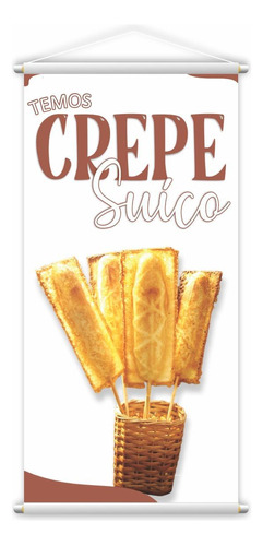 Banner Crepe Suíço Preço Fundo Branco Comida Lona 80x50cm