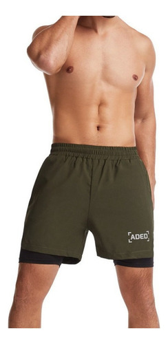 Shorts Running Transpirables 2en1 Secado Rápido Para Hombre