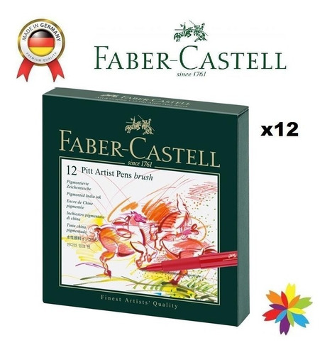 Marcadores Pitt Artist Pen Brush Faber-castell X 12 B.norte