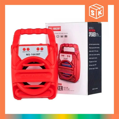 Imagen 3 de 10 de Parlante Portatil Bluetooth Con Luz Radio Usb Tarjeta Sd