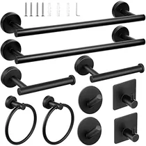 Comprar Toalleros Juego De 10 Piezas De Accesorios De Baño Negro