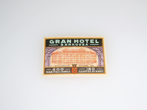 Estampilla Timbre Postal Gran Hotel Zaragoza Año 1929