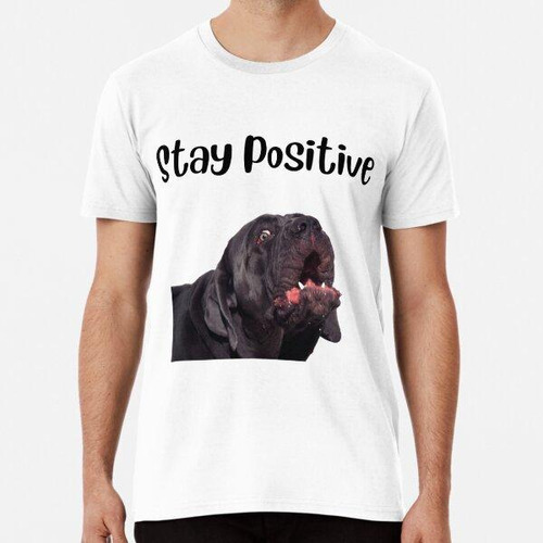 Remera Manténgase Positivo, Enojado, Perro Mastín Algodon Pr