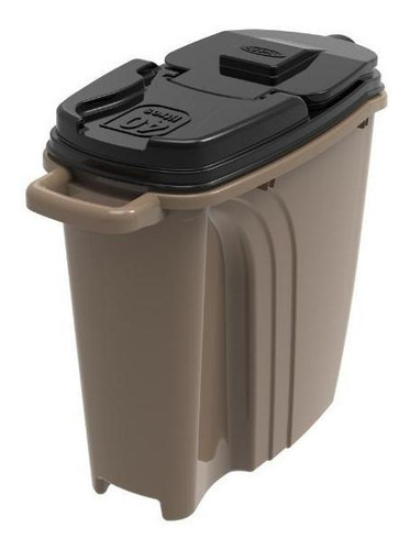 Porta Ração Dispenser Home Gold 40 Lts Gold Edition Preto