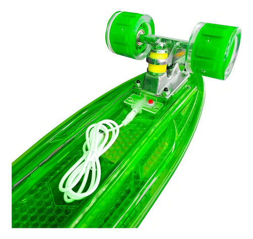 Skate Penny Patineta Verde Luces Rgb Ruedas Led Niñ@s