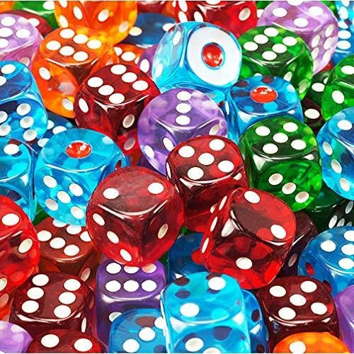 50-pack De Dados De Juego Translúcidos Y Sólidos De 6 Caras