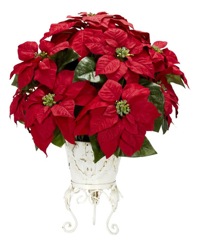 1267 Poinsettia Con Macetero De L Arreglo De Flores De ...