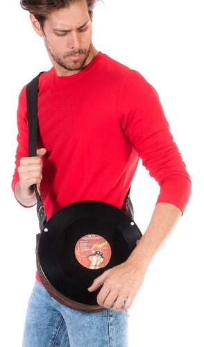 Imagen 4 de 4 de Bolsa De Disco Vinilo (acetato) Con Correa Hombro Ajustable
