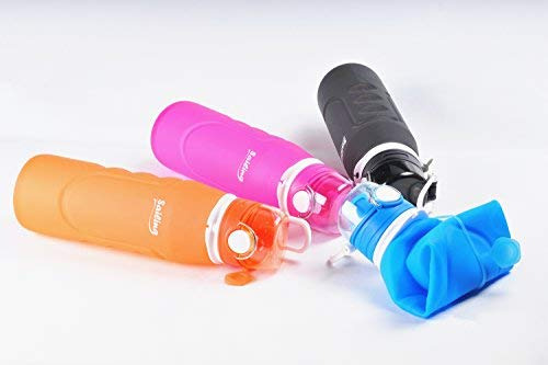 Botella De Agua Plegable De Silicona 1000 Ml, Tapa Giratoria