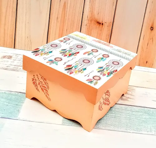 Caja Té Madera Decorada Alhajero Varios Tamaño Consultastock