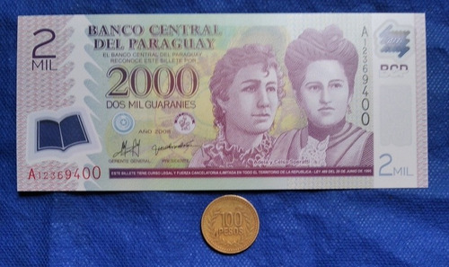 Billete De 2000 Guaranies, Paraguay, Año 2008, Polimero