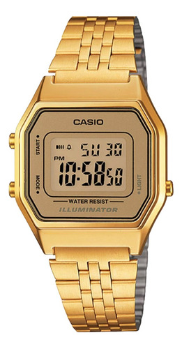 Reloj Casio Vintage Dama La680wga-9v Dorado Acero Inoxidable