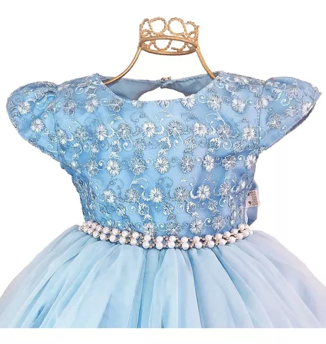 Vestido Cinderela Frozen Infantil Lindo Luxo Princesa 1 Ao 3