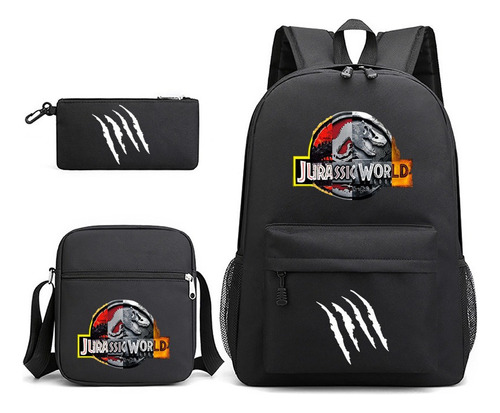 Mochila Escolar Con Estampado Jurassic World, 3 Piezas