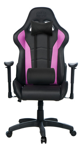 Silla de escritorio Cooler Master Caliber R1 gamer ergonómica  púrpura y negra con tapizado de cuero sintético