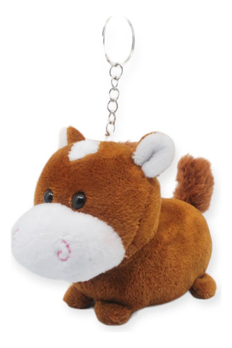 Llavero De Caballo Café De Peluche Suave Juguete De 12cm