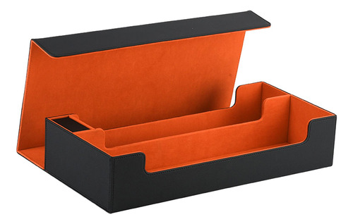 Caja Para Baraja De Cartas Con Funda, Lata Negro Naranja