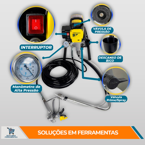 Máquina De Pintura Mma Pro 1000 Menegotti Amarela 1000w 220v