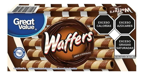 23 Pzas Galletas Great Value Waffers En Forma De Barquillo C