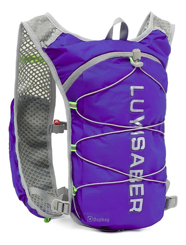 Mochila Hidratação Água Leve Impermeável Corrida Trilha Cor Roxo