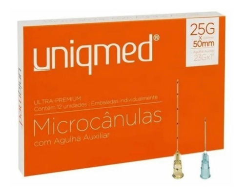 Microcânulas Com Agulha Auxiliar 25g X 50mm Cx Com 12 Pares