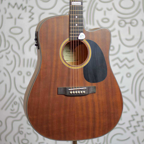 Kit Violão Giannini Gf-1d Bag Palheta Groover Folk Cordas De Aço Eletroacústico Série Performance Walnut Satin Fosco Equalizador E Afinador Embutidos