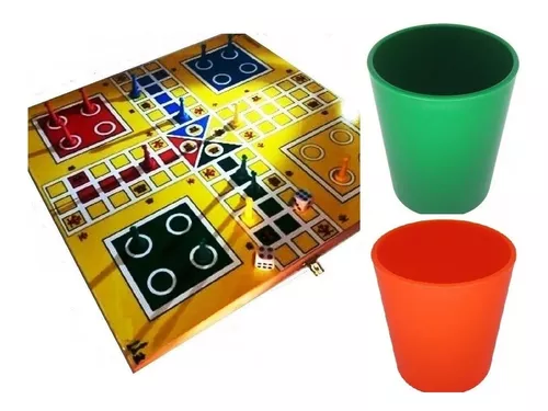 Jogo De Ludo Estojo 4 Dados E Pinos Oficiais Leque E Coroa