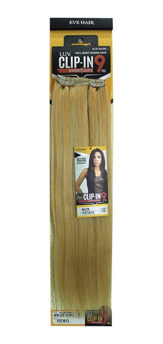 Extension De Cabello Con Clip 100% Natural Clipin Rubios Color Rubio Dorado Con Luces Beige