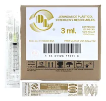 Comprar Jeringas De Plástico Dl 3 Ml 20x32 Con Aguja Caja Con 100pz