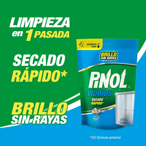 Pinol Poder Vidrios Y Superficies Pouche 450ml