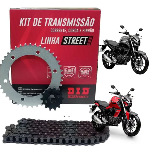 Kit Relação Did Com Retentor Yamaha Fz15 2023 2024