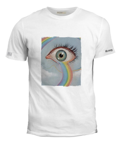 Camiseta Estampada Ojo Lagrimas Arco Iris Hombre Inp Ink
