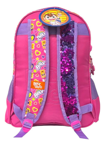 Kit Mochila Bely Primaria Niña Prinss Lentejuela Orignal Color Bely Rosa Pk Diseño De La Tela 3d