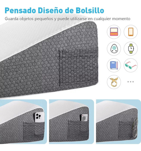 Almohada Antireflujo Cojines Cuña Grande Ajustables Respaldo