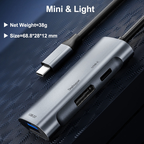 Adaptador Tipo C 4k Dp Usb2.0 Pd 60w Para Macbook Pro/air