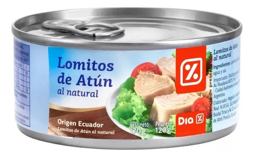 Lata Lomito De Atun Al Natural 170g Dia Ecuador X 40 Latas