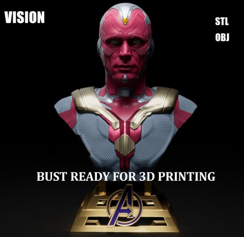 Archivo Stl Impresión 3d - Avengers Vision Bust Special
