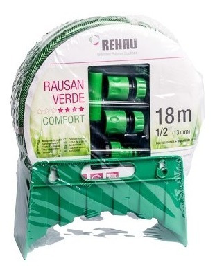 Manguera Riego Rehau Rausan 1/2 X 20mts Con Set Y Soporte