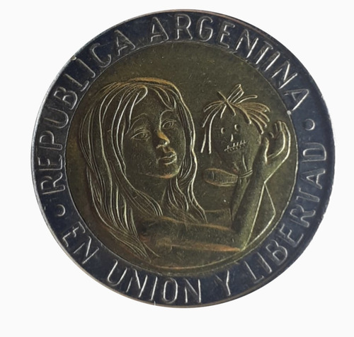 Moneda Argentina 1996 1 Peso Conmemorativa Unicef