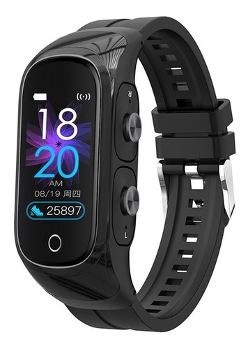Smart Watch Con Audifonos 2 En 1 N8 Color de la malla Negro