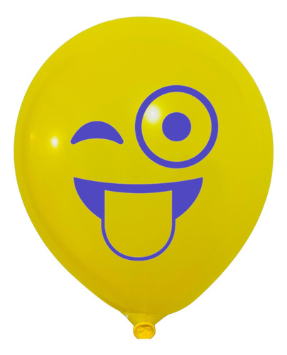 50 Globos De Latex Caritas Emoticon Tamaño 9 Amarillos Amarillo Caritas