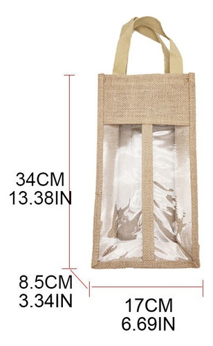 La Bolsa De Embalaje De Vino De Lino Con Película Transparen