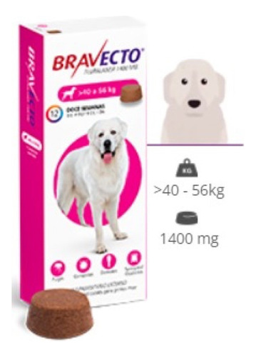Pastillas Bravecto Antigarrapata Para Perro 40-56 Kg